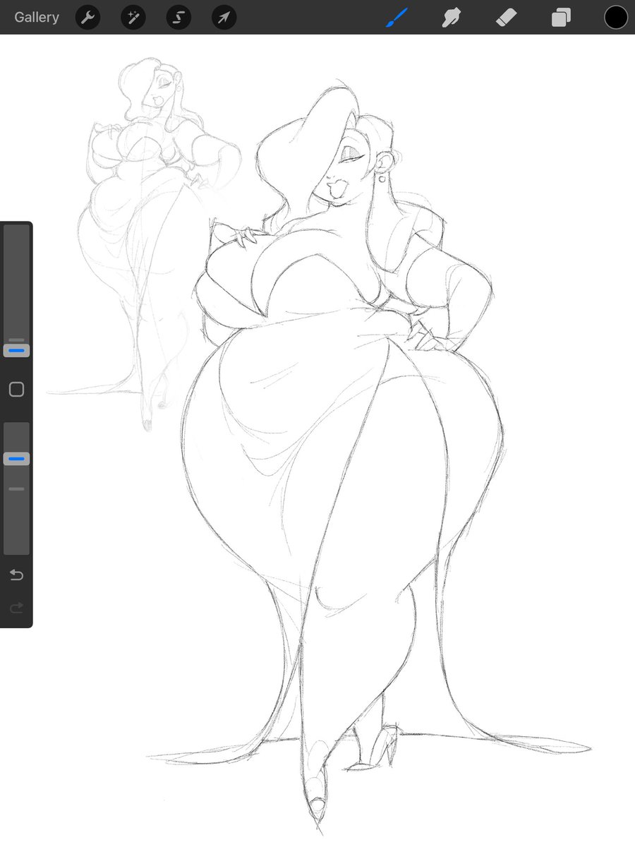 My infamous ass Jessica Rabbit but FAT drawing redraw lol