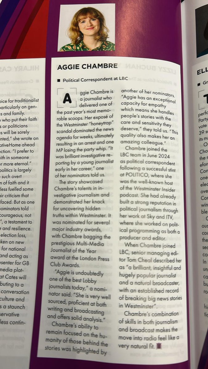 So over the moon to be in House Mag's 100 women in Westminster with some v cool women 🥰