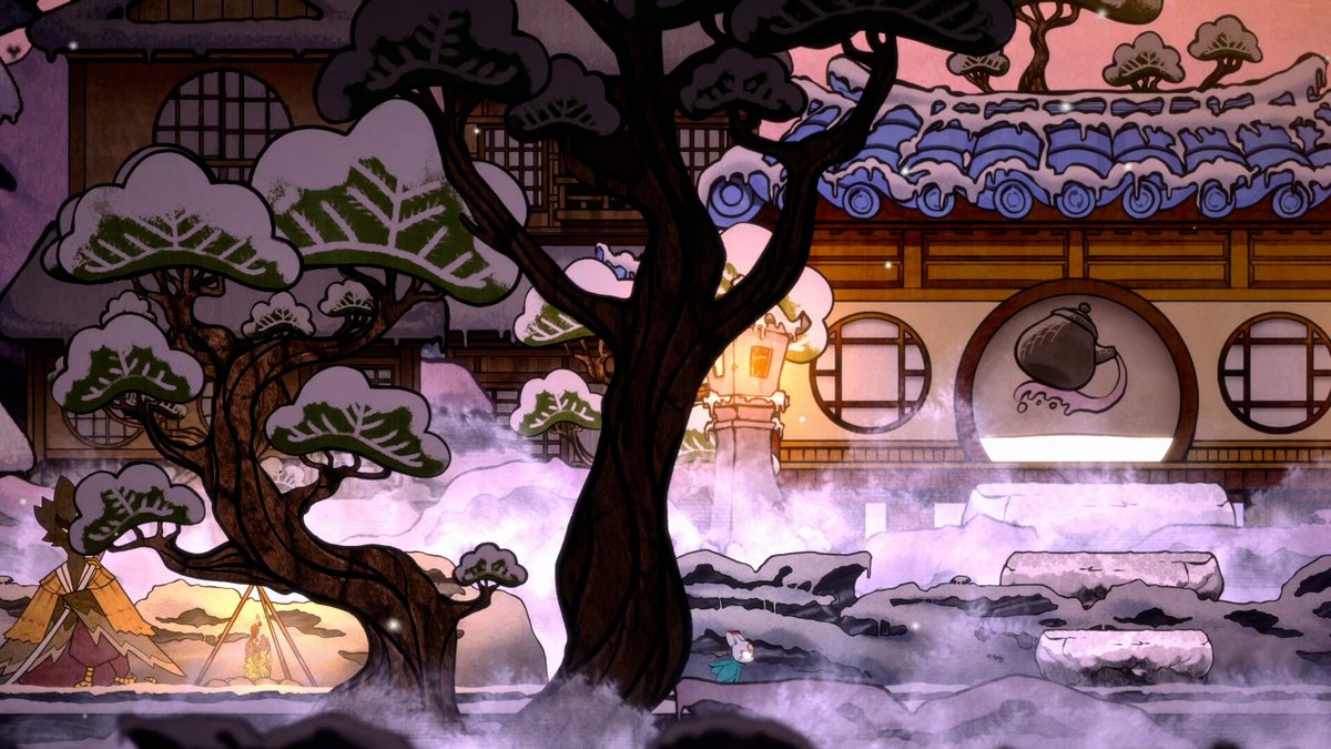 「手描きアニメの和風メトロイドヴァニア『ボウと月夜の碧い花』DLC「Tanuki 」|⚡Game*Spark⚡のイラスト