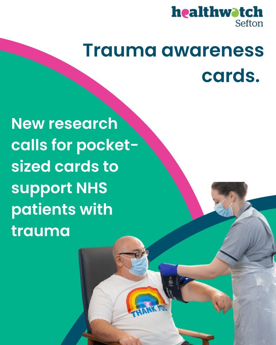 New research calls for pocket-sized cards to support NHS patients with trauma.

Info: healthwatchsefton.co.uk/news/new-resea…

#healthwatchsefton #crosby #sefton #formby #ainsdale #southport #netherton #litherland #bootle #maghull