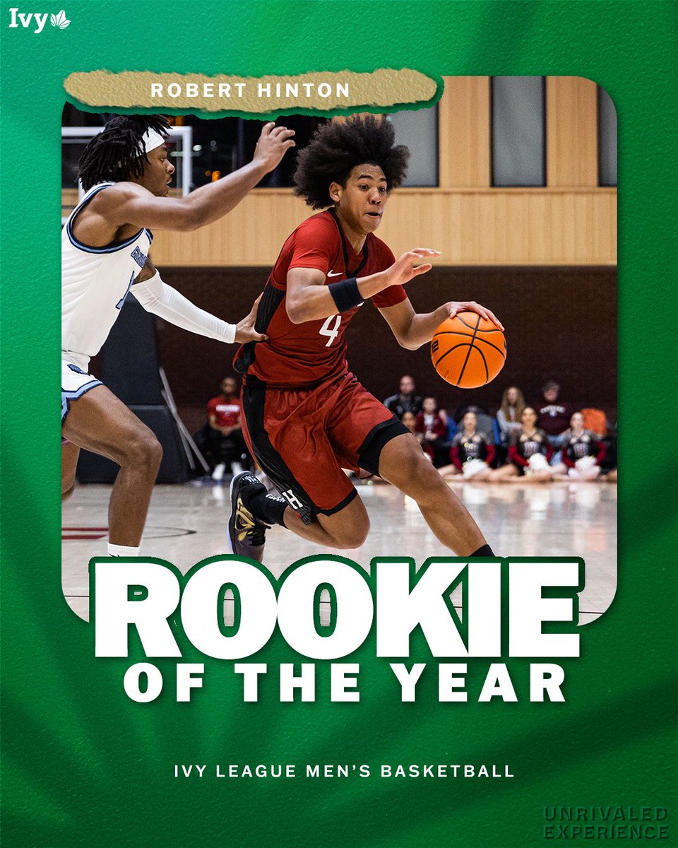 Ivy League (@ivyleague) on Twitter photo <a href="/HarvardMBB/">Harvard Menโs Basketball</a>โs Robert Hinton was unanimously voted the Ivy League Rookie of the Year. He averaged 14.6 points and shot 47.7 percent from the field. ๐ฟ๐
๐ฐ ยป ivylg.co/MBB031225 <a href="/HarvardMBB/">Harvard Menโs Basketball</a>โs Robert Hinton was unanimously voted the Ivy League Rookie of the Year. He averaged 14.6 points and shot 47.7 percent from the field. ๐ฟ๐
๐ฐ ยป ivylg.co/MBB031225