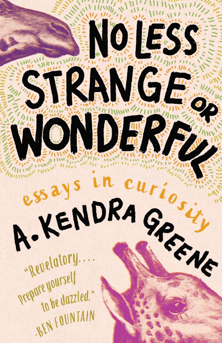In his latest piece, Alvaro Zinos-Amaro enthuses about A. Kendra Greene's just-published essay collection NO LESS STRANGE OR WONDERFUL (<a href="/Tin_House/">Tin House</a>): 

hexpublishers.com/column.php?p=1…

#BookLovers #bookreview