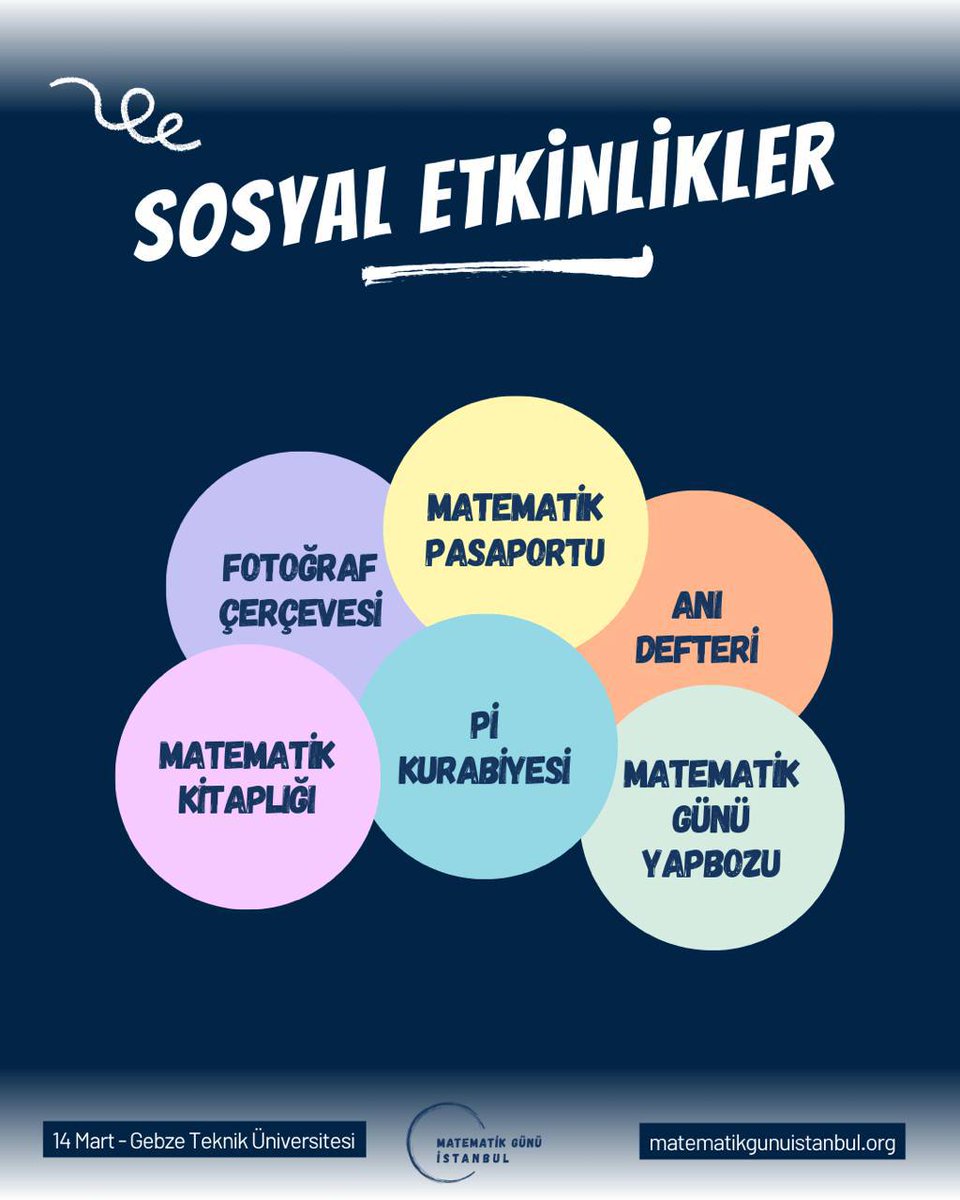 14 Mart Matematik Günü'nde birbirinden eğlenceli sosyal etkinlikler sizleri bekliyor 😍🥳
Detaylı bilgi ve kayıt olmak için internet sitesini ziyaret edebilirsiniz 👉 matematikgunuistanbul.org