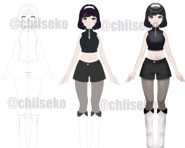 chiiseko's tweet photo. From Sketch to Base Colors and finally rendering it!
VTuber:#Alex_Azarashi https://t.co/VgK3ZW22G5
