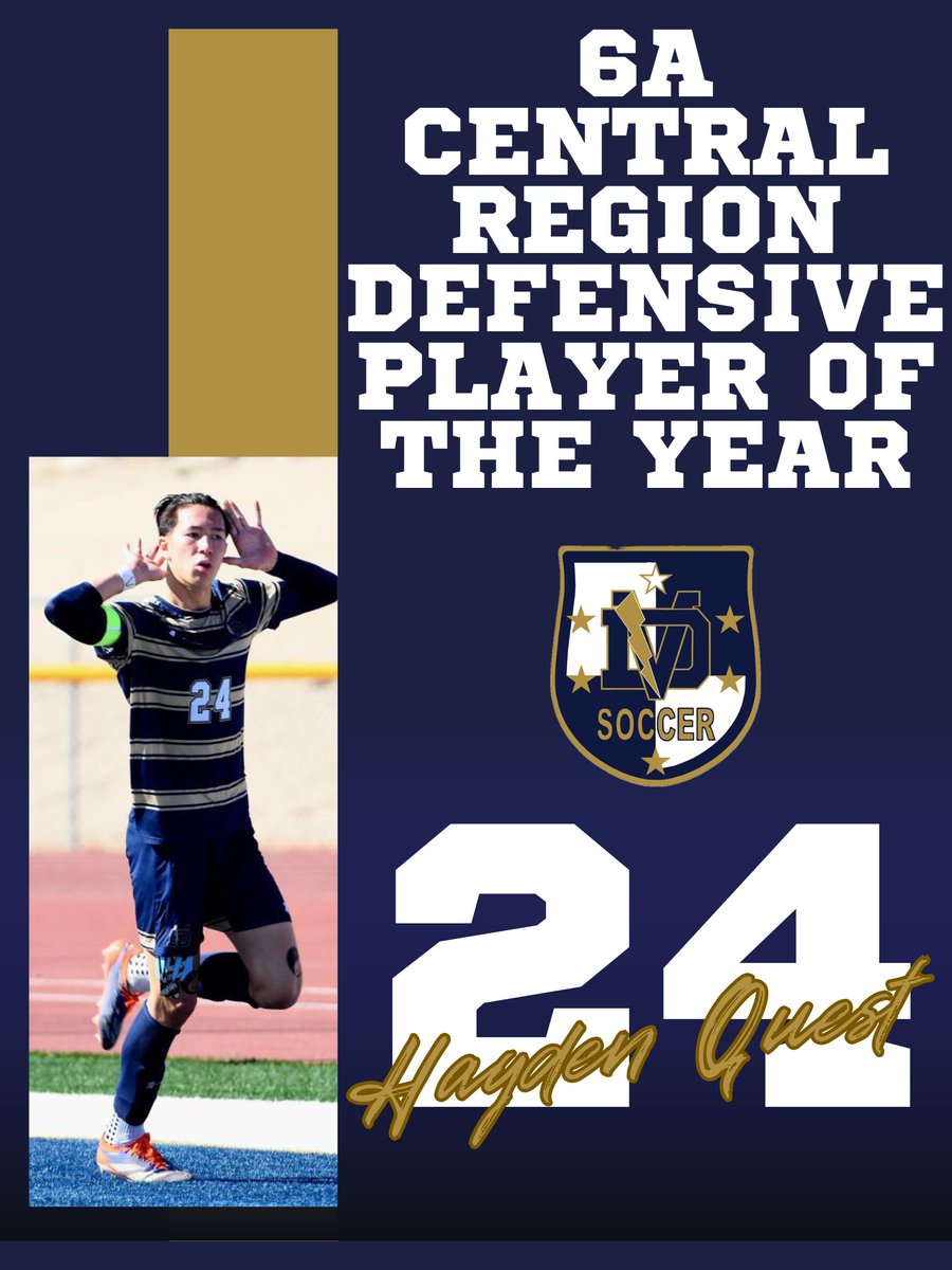 DVMENSOCCER's tweet photo. Congrats to the 6A Central Defensive Player of the Year!

Hayden Quest

This is the second year Hayden has been named DPOY and 1st Team All Region.

@theDVway @DVHS_TUHSD @huffine_tuhsd @CoachElliott13 https://t.co/ZiKhgxjaWa