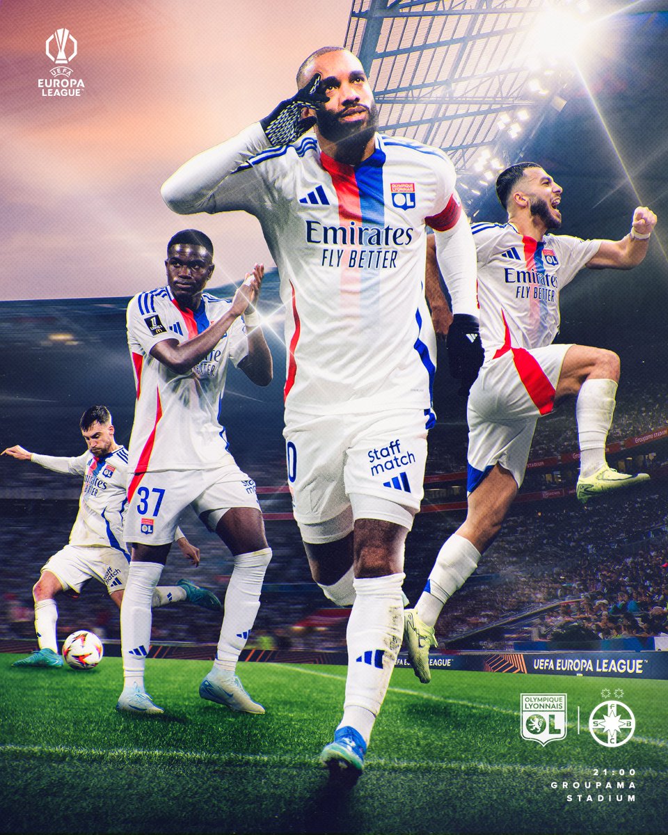 🔴 𝗝𝗢𝗨𝗥 𝗗𝗘 𝗠𝗔𝗧𝗖𝗛 🔵

⚽ #OLFCSB
🏆 8e de finale retour d'<a href="/EuropaLeague/">UEFA Europa League</a>
⏰ 21:00
🏟 <a href="/GroupamaStadium/">Groupama Stadium</a>
🎟 billetterie.ol.fr/fr/catalogue/m…
📺 <a href="/canalplus/">CANAL+</a>
▶ Avant-match dès 20:00 sur #OLPLAY et YouTube 👉 youtube.com/@OlympiqueLyon…
📱 #TeamOL

𝗔𝗹𝗹𝗲𝘇 𝗹𝗲𝘀 𝗚𝗼𝗻𝗲𝘀 ! 🦁🔴🔵