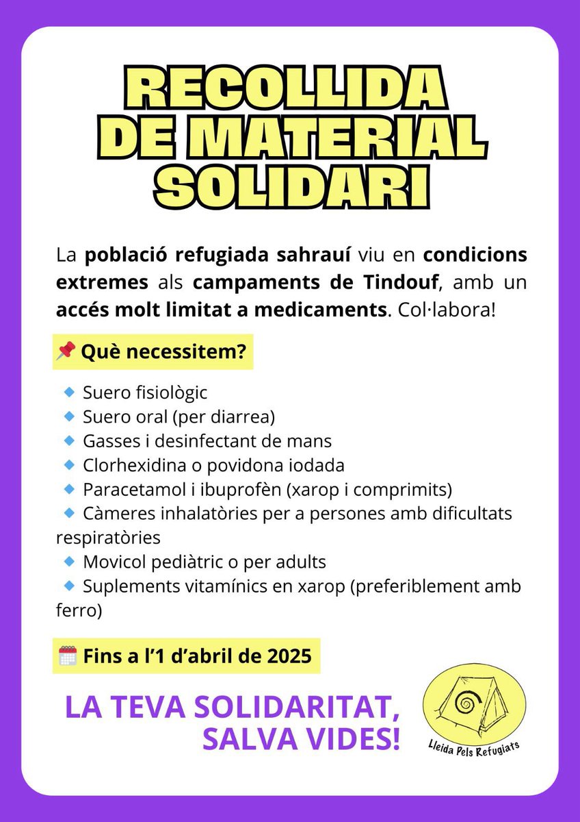 Si voleu col·laborar, porteu el material al CAP de La Seu d’Urgell