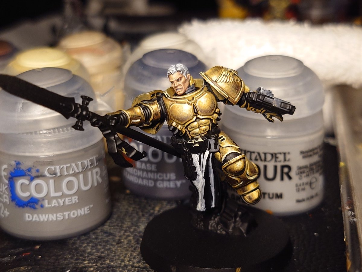 自分が塗ったウォーハンマーの中でいちばんうまくいってます🤩

胸筋と腹筋に細かい装飾がないことによってNMMのタックスフリー状態です。