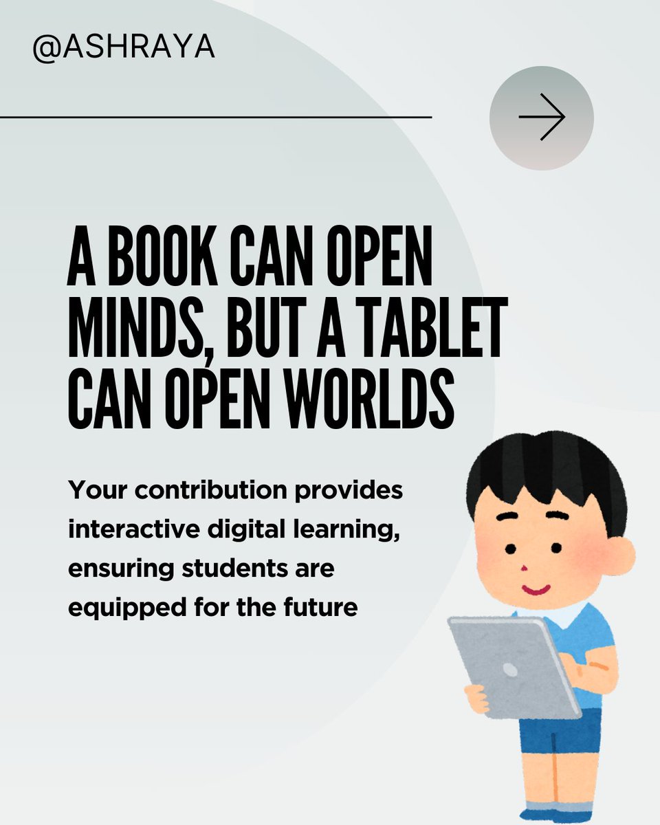 📖 Education is more than just learning - it’s a gateway to opportunity!

Ashraya utilizes funds to provide:
✅ Smart learning tools 📱
✅ Hands-on experiences 🎨
✅ Teacher empowerment 👩‍🏫
Kindly Donate for helping students - aashraya.org/Adopt-a-Student