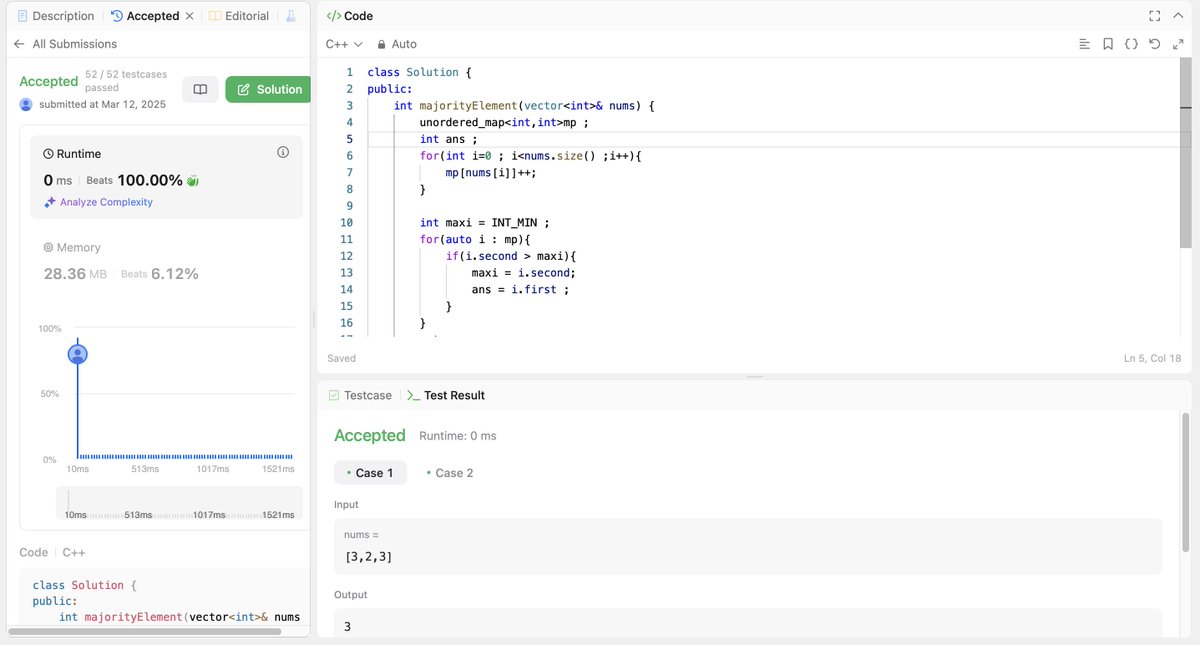 OkProfessor8854's tweet photo. Day 67 of #100DaysOfCode! 🚀
- Solved 2 BST problems #BST_Week    
- Revised some old problems  
- Learned Redux toolkit 
#cse2025 #connect #dsa #leetcode #technerd https://t.co/TRxYmzy3JX