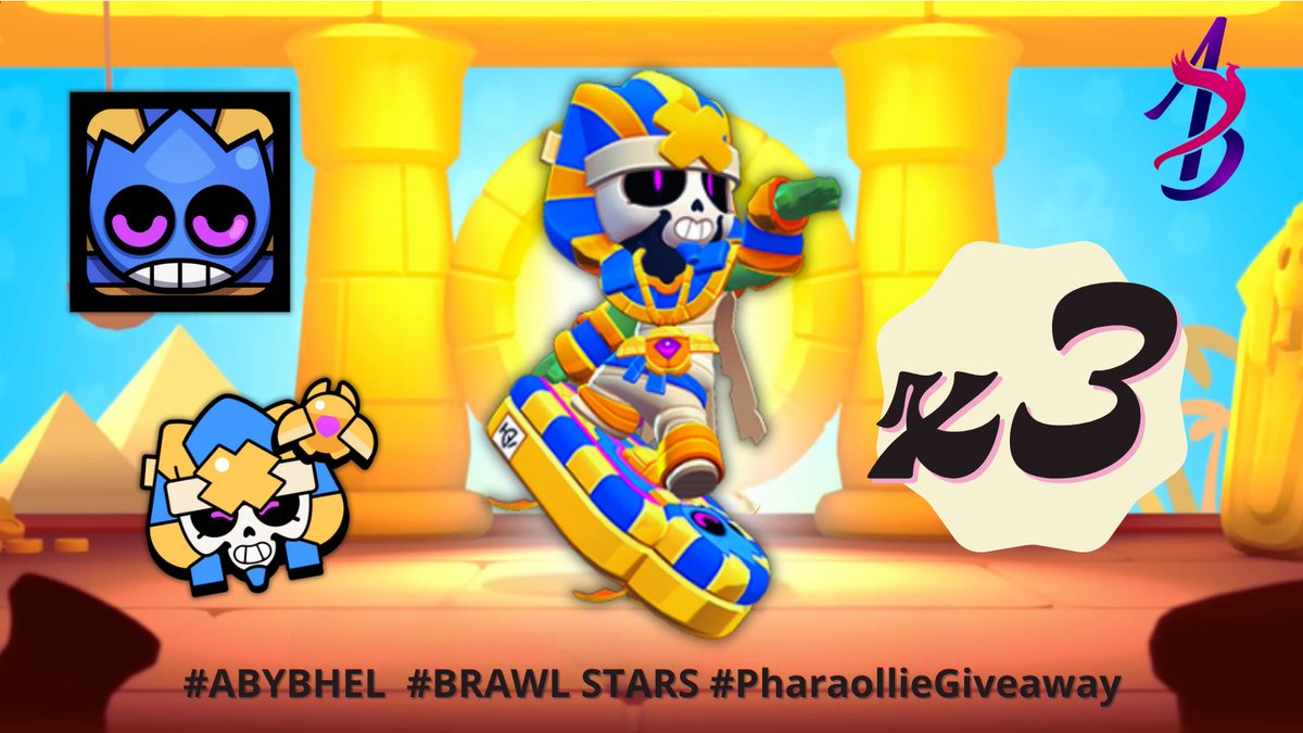 🎁Pharaollie Faraón🎁x3

Sorteo y torneo para ganar esta skin, requisitos: 

✅Seguirme 
✅Menciona a un amigo 🫂
✅Seguirme en Twitch o TikTok
✅Dar RT 🔃 y MG ❤️

🔥La actividad se realizará el día Viernes 14 de Marzo 8pm🇲🇽

#BrawlStars #PharaOllieGiveaway #AbyBhel #Supercell