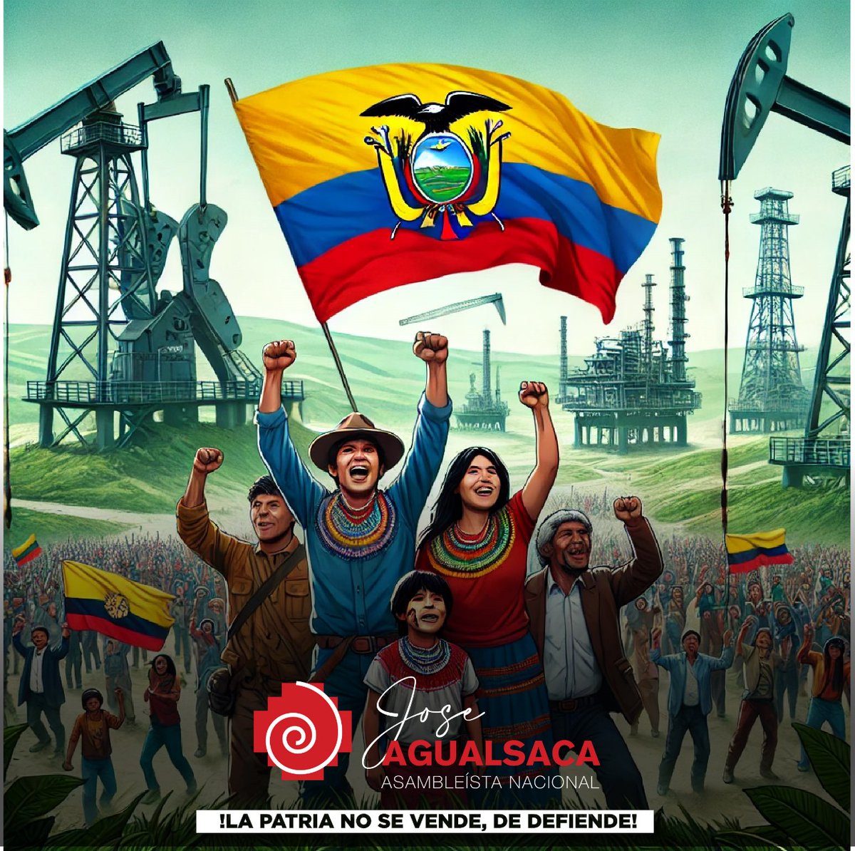 JoseAgualsacaG's tweet photo. 🔴#URGENTE
UNIDAD de los movimientos sociales, izquierda y progresismo detienen y dan de baja la pretendida concesión del campo #Sacha.
Esta en nuestras manos la decisión electoral, poner fin al neoliberalismo es la consigna.
La Patria no se vende, se defiende! https://t.co/8EVqAXeymr