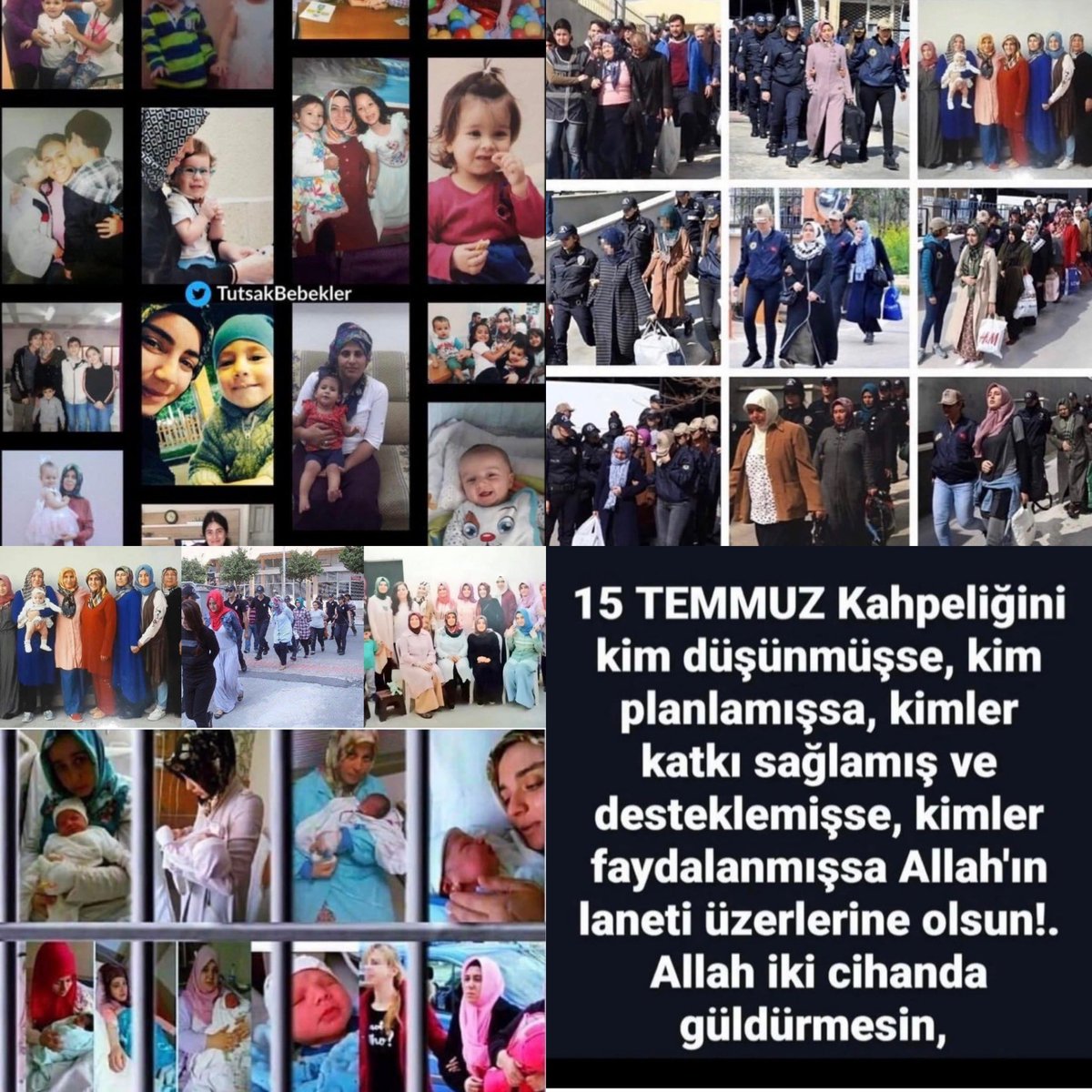 Bugün Türkiyede suçsuz yere bebek’leriyle birlikte TUTUKLU veya Çocuklarından AYRI binlerce Anne hapiste❓ bu Anneler yıllardır Zulmün zirvesini yaşıyor, fakat şu bizim “DİZİ’LERE AĞLAYAN  HALKIN GÖZLERİ❓GERÇEK ZULME UĞRAYAN ANNE VE ÇOCUKLAR İÇİN AĞLAMIYOR”⁉️ #ZalimSeverTürkiyem