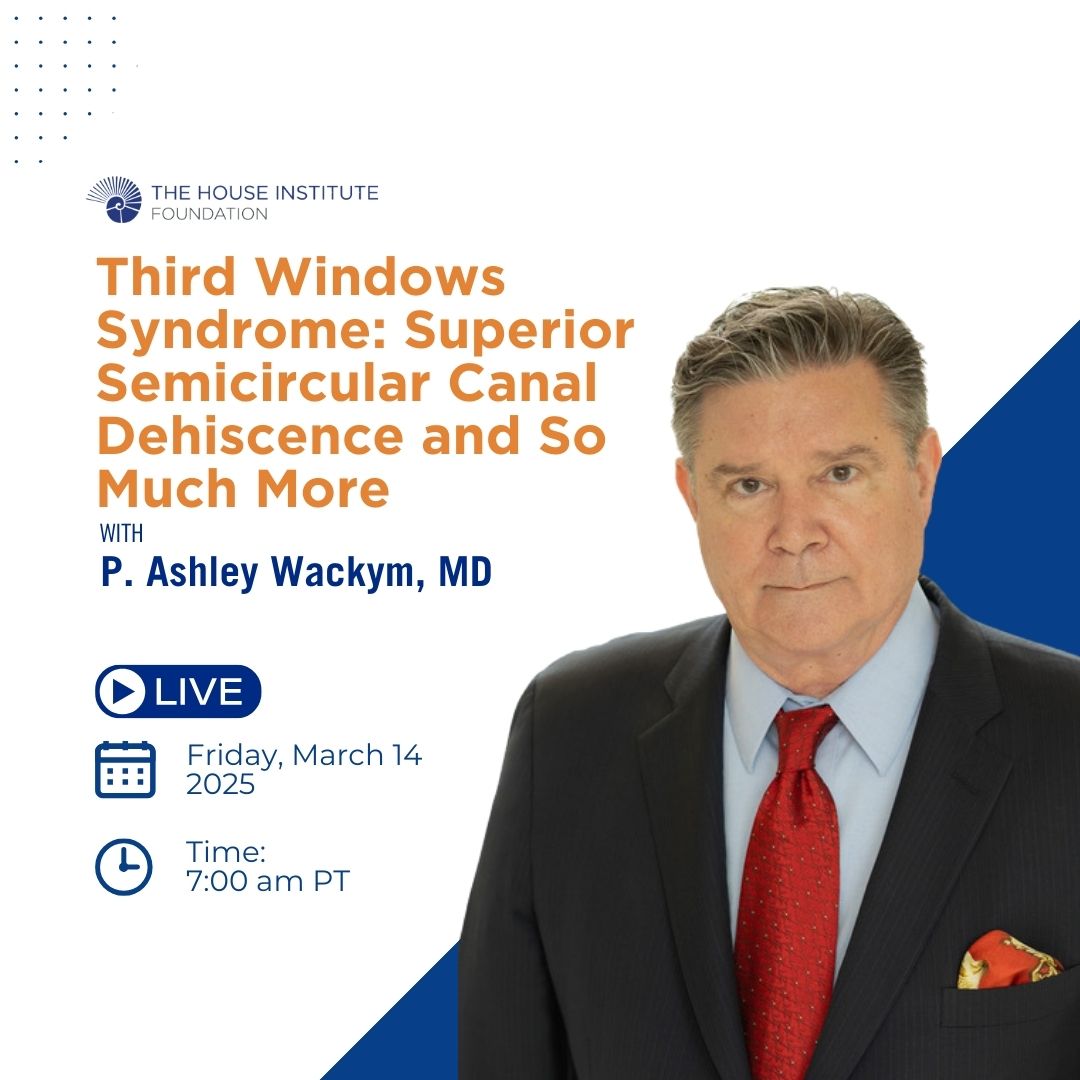 Join us live on Zoom on March 14th at 7 am for a deep dive into "Third Windows Syndrome: Superior Semicircular Canal Dehiscence and So Much More" with P. Ashley Wackym, MD. Don't miss this insightful session! #LiveZoom #ThirdWindowsSyndrome