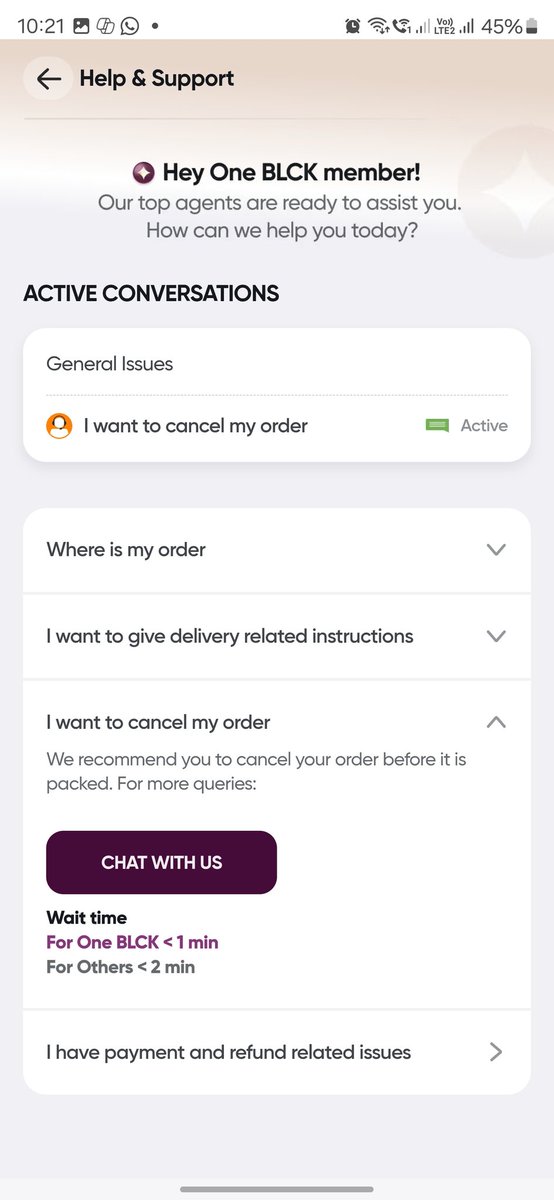 iamsumukh's tweet photo. @SwiggyInstamart  1st pic you are claiming less than 1 minute Waiting time for BLCK members. Next 2 pics are proof that I am waiting for more than 5 mins. I want money back that I paid for BLCK premium. https://t.co/Pyxz9LEdUj