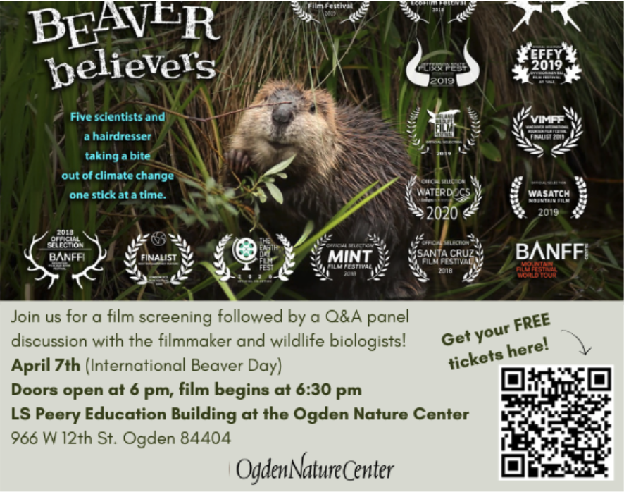 An upcoming screening of the Beaver Believers documentary at the Ogden Nature Center, followed by an engaging Q&amp;A panel discussion. The filmmaker (ENVS's very own) Sarah Koenigsberg will be joining, along with local wildlife biologists and restoration professionals.