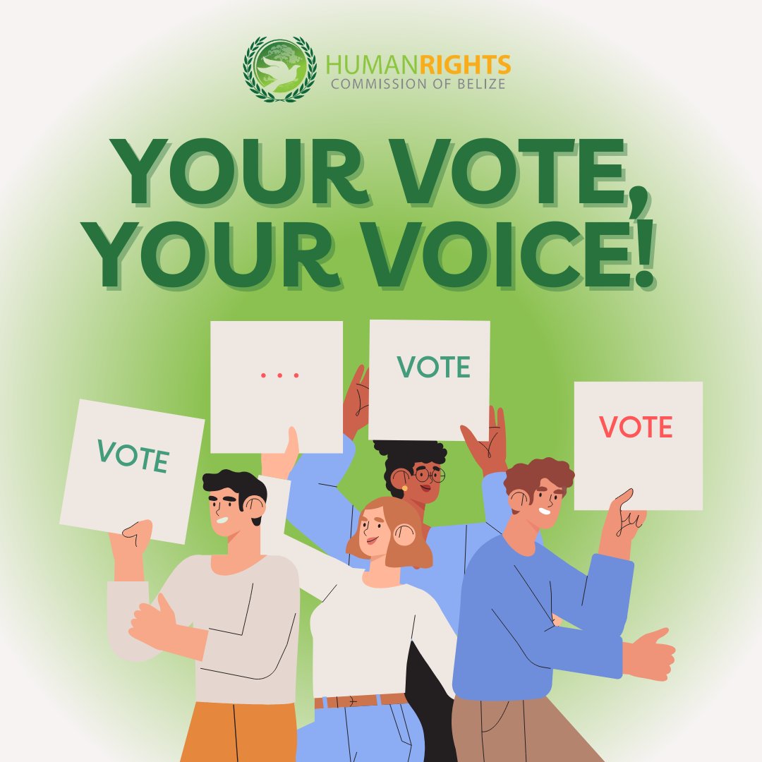 Every Belizean has the right to vote and be elected! Your voice matters in shaping the future of our country. Elections should be free, fair, and held regularly, ensuring that every vote counts equally and remains secret.

✅ Participate in democracy.
✅ Make your voice heard.