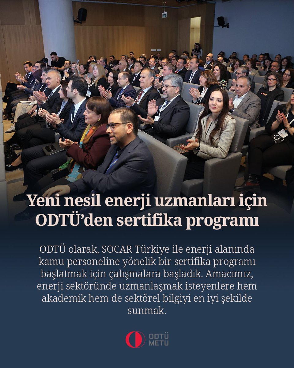 METU_ODTU's tweet photo. ODTÜ ve SOCAR Türkiye İş Birliği

ODTÜ Araştırma Parkı’nda, SOCAR Türkiye ile birlikte düzenlediğimiz Enerji Konferansı, geleceğin en stratejik alanlarından biri olan enerjiye dair önemli tartışmalara ev sahipliği yaptı. Enerji sadece bugünün değil, yarının da en kritik meselelerinden biri. Bu yüzden akademiyi, kamu ve özel sektör temsilcilerini bir araya getirerek küresel ve bölgesel  gelişmeleri masaya yatırmak büyük bir değer taşıyor.  

Konferansta, SOCAR Türkiye CEO’su Elchin Ibadov, Azerbaycan Cumhuriyeti Ankara Büyükelçisi Dr. Rashad Mammadov ve Enerji ve Tabii Kaynaklar Bakan Yardımcısı Nevzat Şatıroğlu’nun değerli katkılarıyla, Azerbaycan-Türkiye enerji ortaklığından sürdürülebilirliğe, yenilenebilir enerjiden inovatif çözümlere kadar geniş bir yelpazede değerlendirmeler yapıldı.  

Ve şimdi, bu iş birliğini bir adım öteye taşıyoruz. ODTÜ olarak, SOCAR Türkiye ile enerji alanında kamu personeline yönelik bir sertifika programı başlatmak için çalışmalara başladık. Amacımız, enerji sektöründe uzmanlaşmak isteyenlere hem akademik hem de sektörel bilgiyi en iyi şekilde sunmak.  

Enerji dönüşümünü şekillendirmek için birlikte çalışmaya devam edeceğiz. Bu süreçte emeği geçen, farklı disiplinlerden iş birliklerine katkı sağlayan herkese teşekkürler. Geleceğin enerjisini birlikte inşa ediyoruz.

#ODTÜ #SOCARTürkiye #EnerjiKonferansı #YenilenebilirEnerji