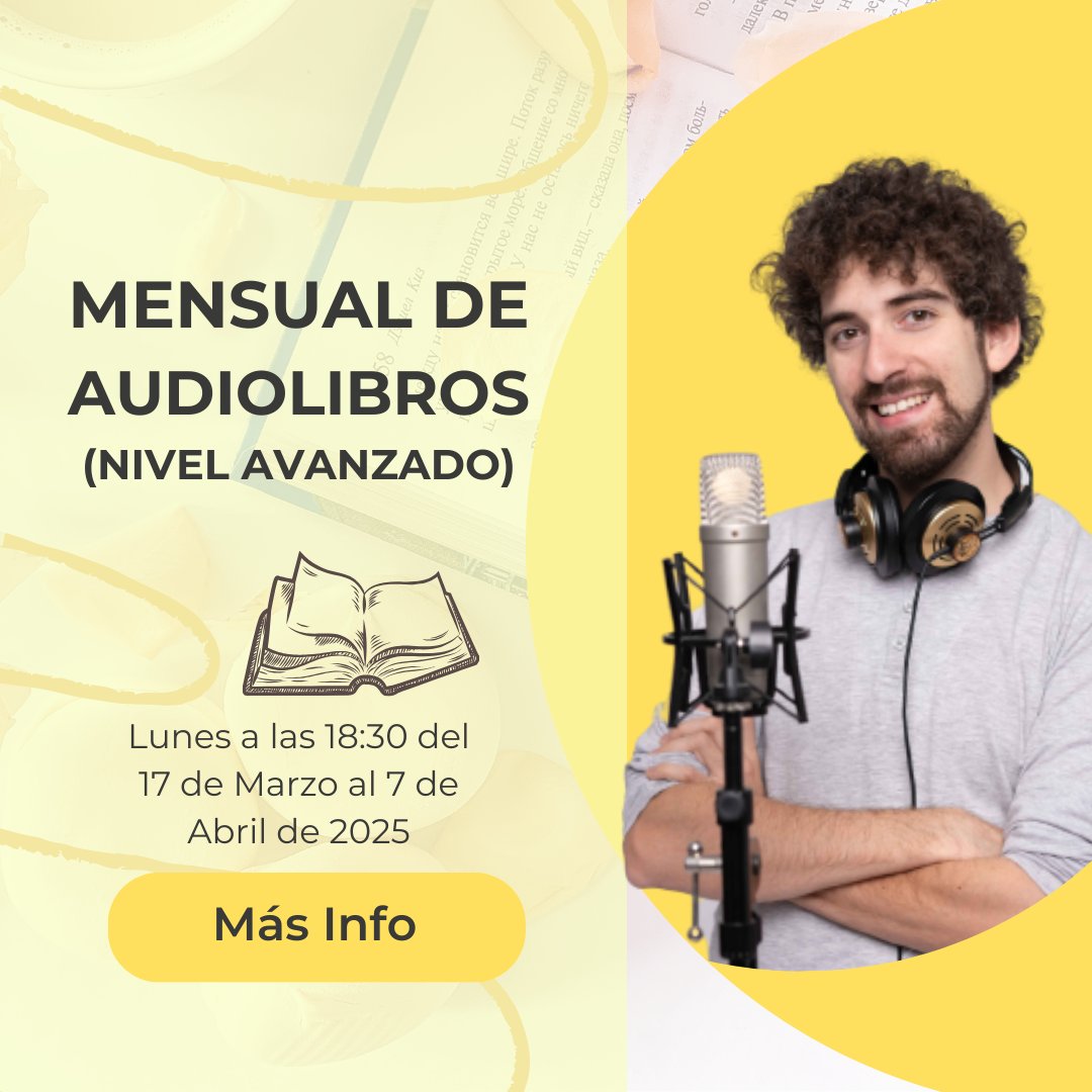 🎙️💪 En el Gimnasio de Audiolibros de Diego, entrenamos la voz como atletas del sonido. 🏋️‍♂️ 4 clases, técnica, práctica y feedback real para narrar como un profesional. 🚀 ¿Te sumas? 🎧🔥

#Audiolibros #Narración #GimnasioDeAudiolibros