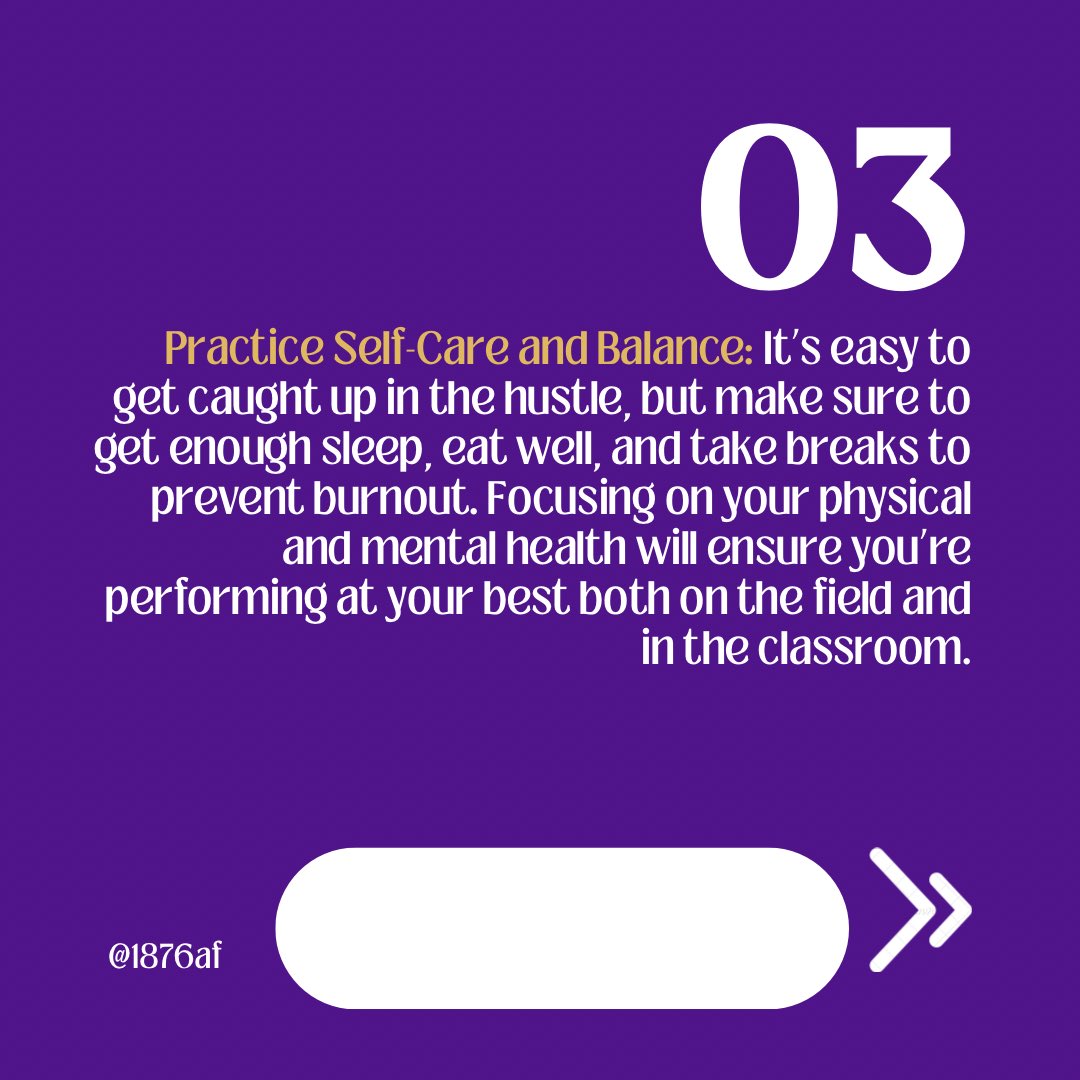 1876AF's tweet photo. With the right planning and self-discipline, it’s totally possible to excel in all areas!
#hbcu #swac #studentathletes #worklifebalance https://t.co/vGBrmCUu39