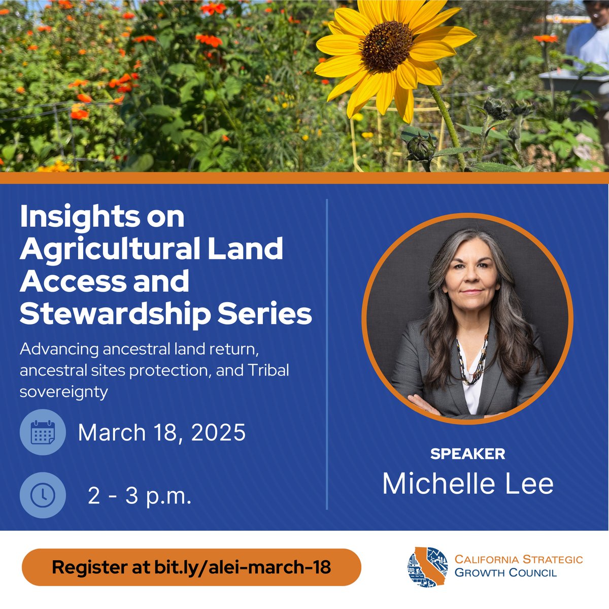 Insights on Agricultural Land Access and Stewardship Series - March 18th
Michelle Lee, founder of the Circle Law Group, P.C., will discuss advancing ancestral land return and other related topics.
Register on Zoom today: 
opr-ca.zoom.us/webinar/regist…