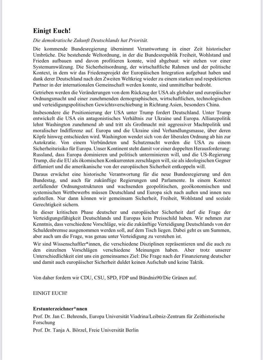 CarloMasala1's tweet image. EINIGT EUCH. Hier der Originaltext mit den Erstunterzeichnern.