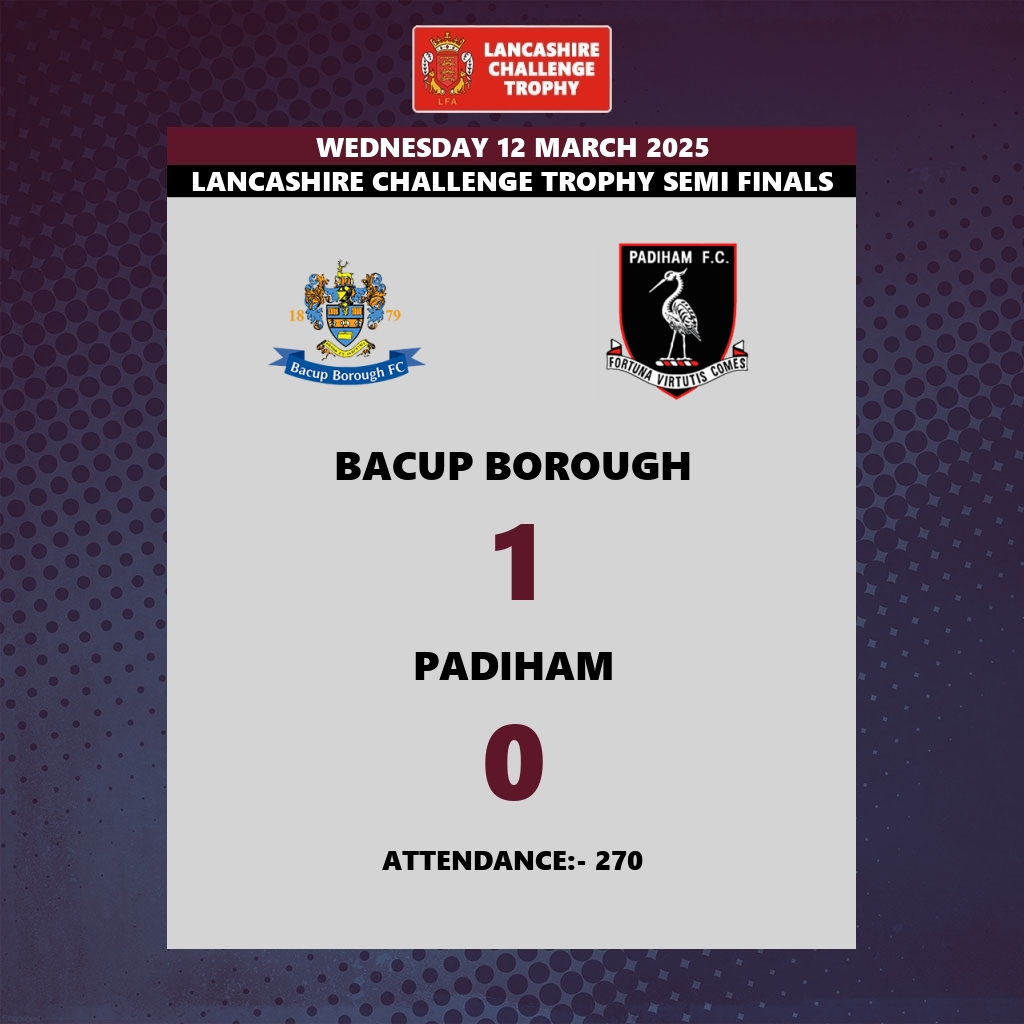 The NWCFL β½οΈ (@nwcfl) on Twitter photo Lancashire Challenge Trophy Semi-Final Result
Congratulations to <a href="/BacupBoro/">Bacup Borough FC</a> for making the Final Lancashire Challenge Trophy Semi-Final Result
Congratulations to <a href="/BacupBoro/">Bacup Borough FC</a> for making the Final