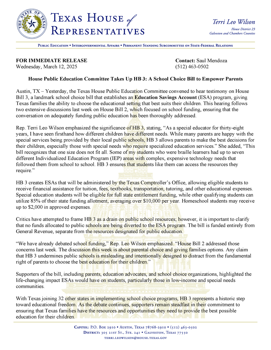 Rep. Terri Leo Wilson tweet media