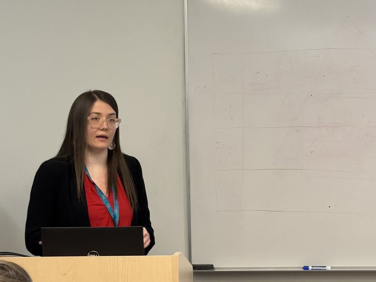 #macewanpsych honours student, Britni G presenting research examining differences between men arrested for partner violence on criminogenic needs finding Indigenous arrestees reported more substance use problems &amp; less school/work problems than non-Indig #macewan #macewanresearch