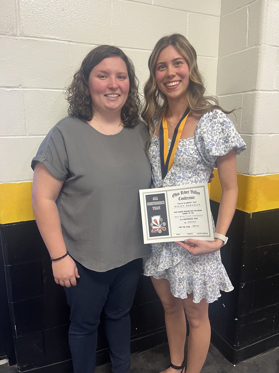 Coach Lilly Simon and Kelsey Borgman at the ORVC Banquet. Congrats to Kelsey on being selected to the All Conference team.
