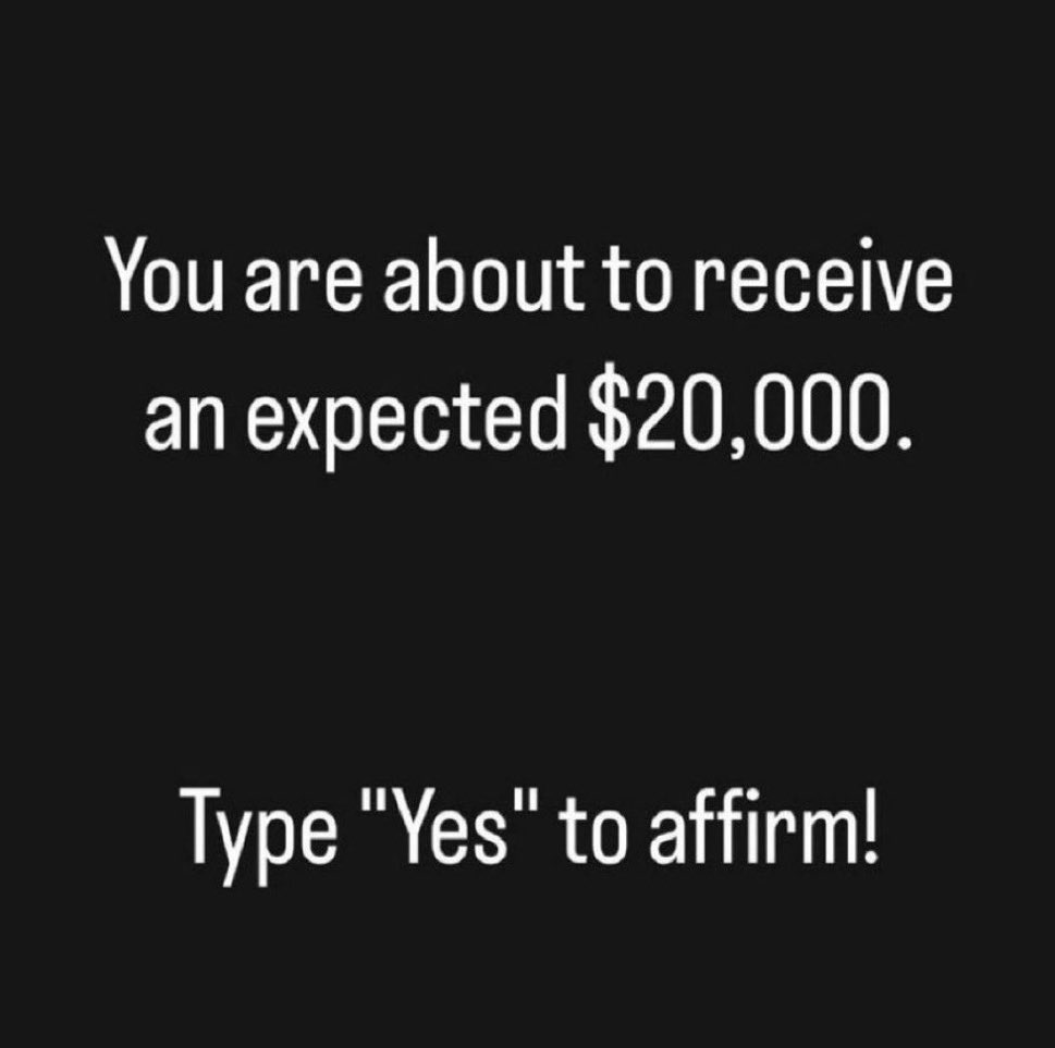Type yes 🎊🎉💰