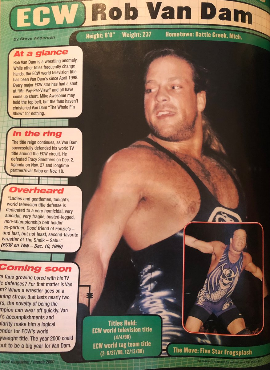 WOW__Magazine's tweet image. Rob Van Dam from WOW magazine issue 11 

#robvandam #rvd #wrestling #attitudeera #classicwrestling #ecw #wwe #wwehof #wowmagazine #worldofwrestlingmagazine
