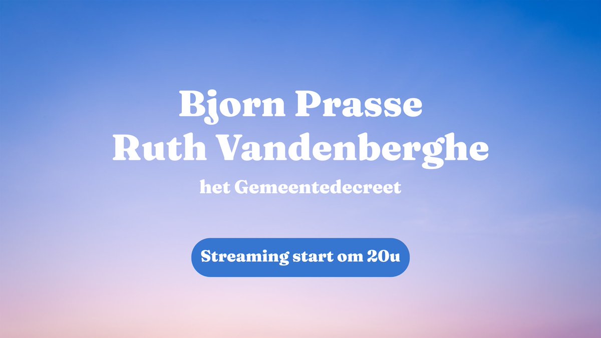 Om 20u start hier alweer een nieuwe livestream van BlueTalks. Deze week komen burgemeesters <a href="/BjornPrasse/">Björn Prasse</a> en <a href="/rvdb8500/">ruth vandenberghe</a> langs. Tot straks!