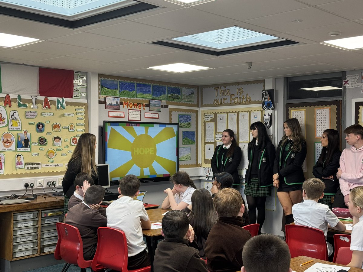 A wonderful afternoon for our Caritas pupils at St. Michael’s primary to deliver a session for our Jubilee, amazing positivity, an afternoon filled with Hope, seeing our fantastic 6th years begin to pass the baton <a href="/St_Maurice_High/">St Maurice's High</a> <a href="/StMichaelsPNS/">St Michael's Primary</a> <a href="/ArchdiocGlasgow/">Archdiocese of Glasgow</a> <a href="/SCESDirector/">SCES</a>