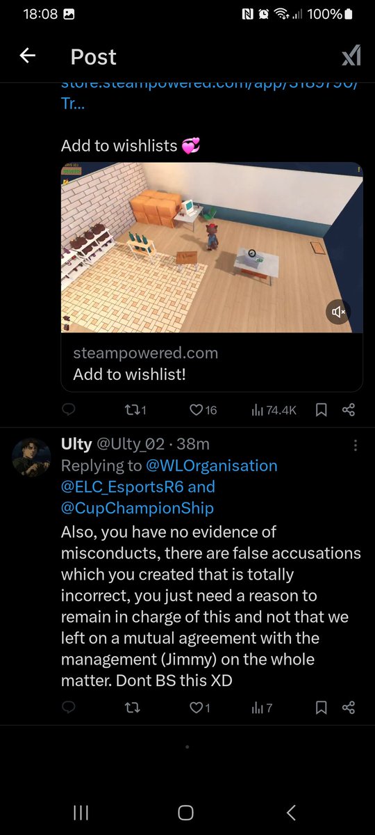 Making false statements, accusing players of false things and then when asked for the supposed evidence, we get blocked lol. 

#wildlift