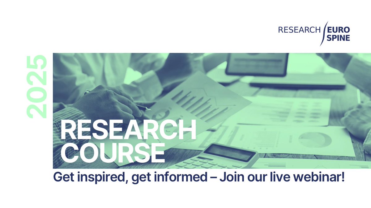 Join our interactive webinar on 25 Mar, 17:30–18:30 CET!
✅ Explore the course structure
✅ Hear real experiences
✅ Get your questions answered
Register now and see if the Research Course is your next step! eurospine.org/events/event-c…