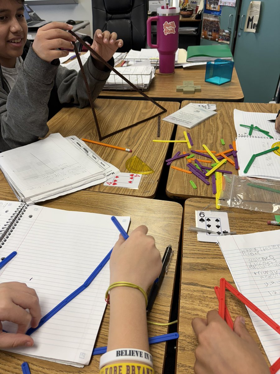 ladonnaschwab's tweet photo. Mrs. Pena’s class using geostix to discover triangle inequality theorem. @a_FORD_edu @ShashawnC #TPMS #CFBISD #WeAreCFBMath https://t.co/ZmJNybVrBK