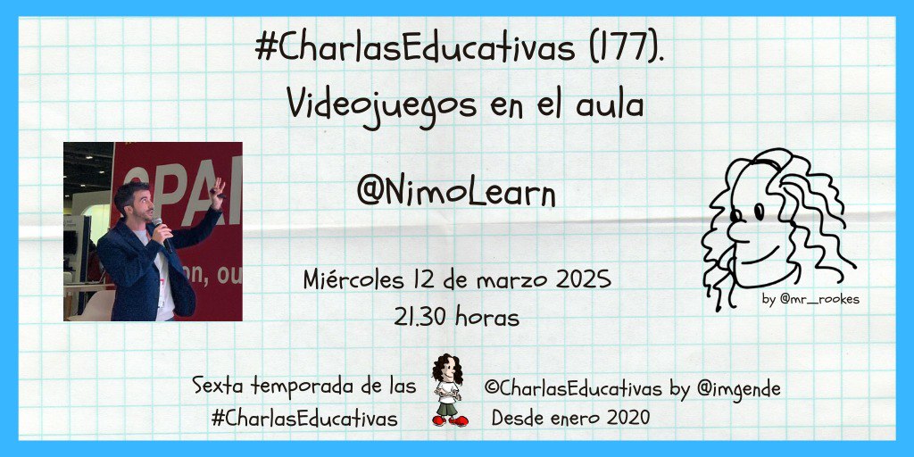 Jero García 🦊 (@nimolearn) on Twitter photo 🤩 Hoy tengo el súper honor de participar en las #CharlasEducativas de <a href="/imgende/">Ingrid Mosquera</a>
Podéis verlo aquí youtube.com/live/kAIo_bcjU…
⚠️No hay aforo limitado y regalamos palomitas 😍 🤩 Hoy tengo el súper honor de participar en las #CharlasEducativas de <a href="/imgende/">Ingrid Mosquera</a>
Podéis verlo aquí youtube.com/live/kAIo_bcjU…
⚠️No hay aforo limitado y regalamos palomitas 😍