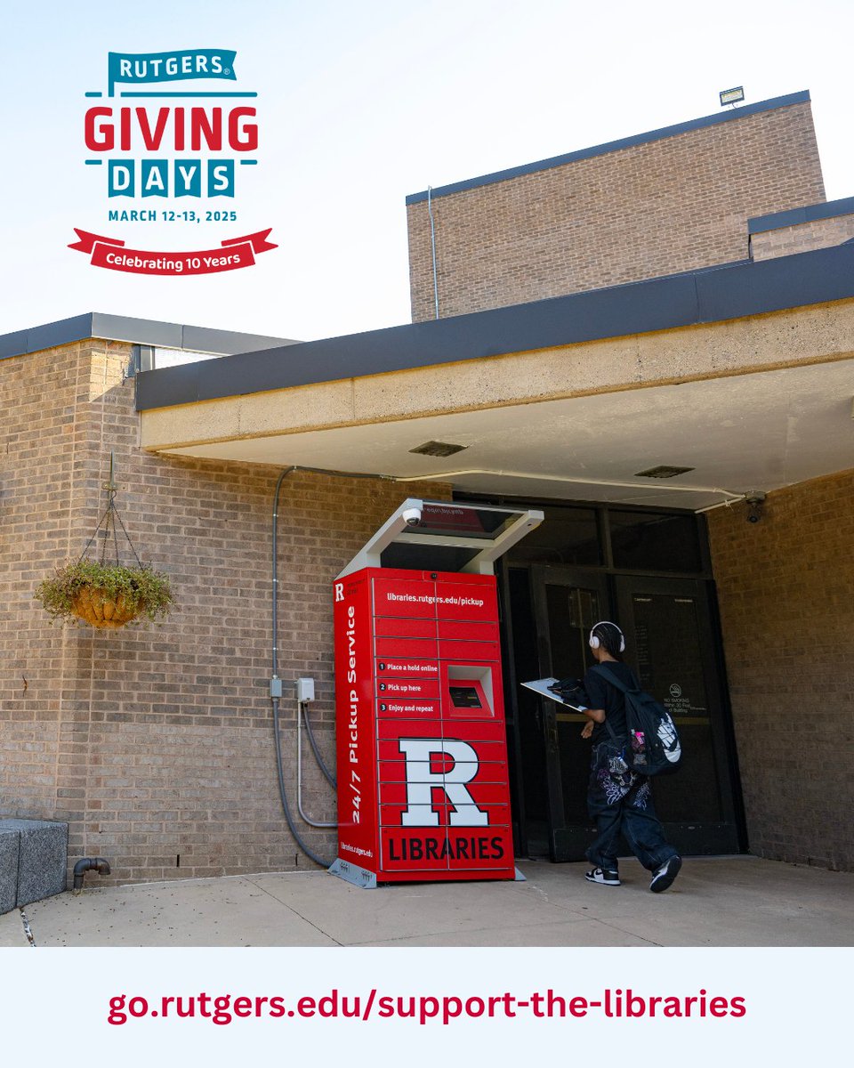 Rutgers Giving Days are here! Please consider giving to the University Librarian's Academic Excellence Fund in support of critical technology, resources, and services that enrich the student experience across Rutgers.
go.rutgers.edu/support-the-li…
#RUGivingDays