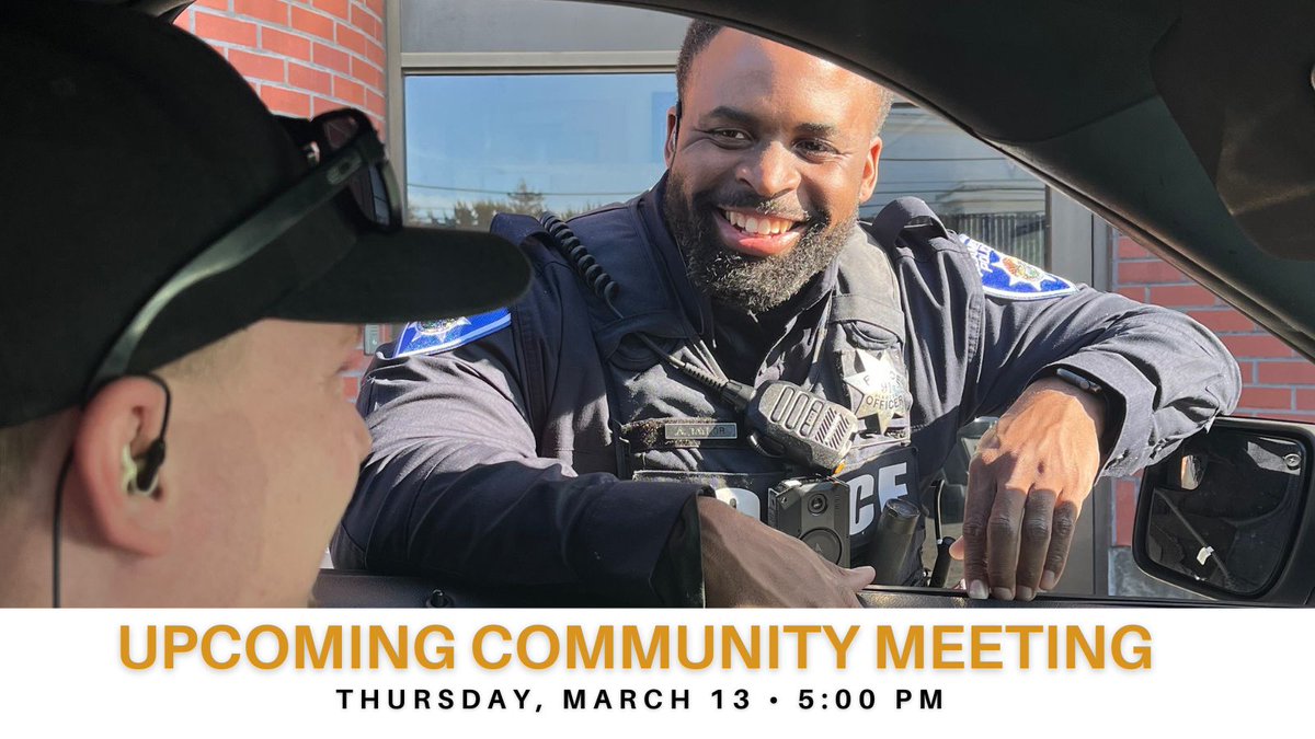 Reminder: Community Meeting on March 13! 

🗓️ Thursday, March 13
📍 Beats 11 &amp; 12: 2250 Monarch Street | 🕔 5:00 PM

To find your beat and information on future meetings,, visit: alamedaca.gov/Departments/Po…

Let's stay connected and work together for a safer Alameda!
