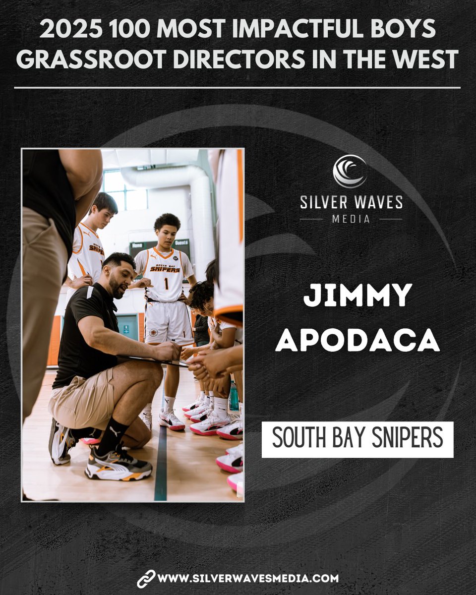 Silver Waves Media (@silverwavemedia) on Twitter photo Congratulations to Jimmy Apodaca of <a href="/southbaysnipers/">South Bay Snipers</a> on being selected to the 2025 100 Most Impactful Boys Grassroot Directors in the West list.
<a href="/coach_apodaca/">Jimmy Apodaca</a>
silverwavesmedia.com/2025-100-most-… Congratulations to Jimmy Apodaca of <a href="/southbaysnipers/">South Bay Snipers</a> on being selected to the 2025 100 Most Impactful Boys Grassroot Directors in the West list.
<a href="/coach_apodaca/">Jimmy Apodaca</a>
silverwavesmedia.com/2025-100-most-…
