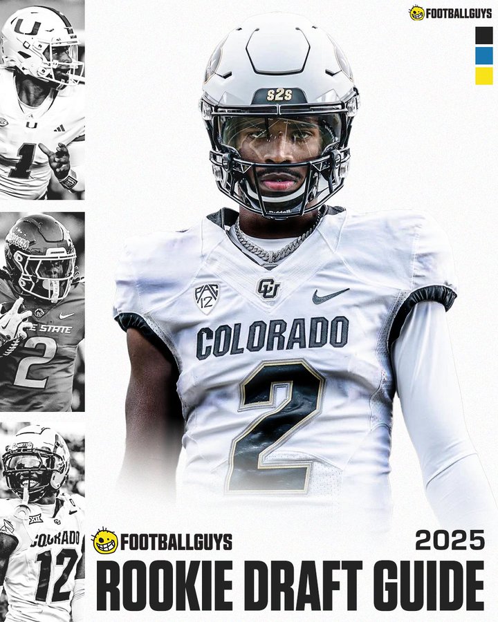 Version 2 of the 2025 Footballguys Rookie Draft Guide is now available and it's 100% Free!

Download Link Below 👇👇 👇
rookieguide.footballguys.com