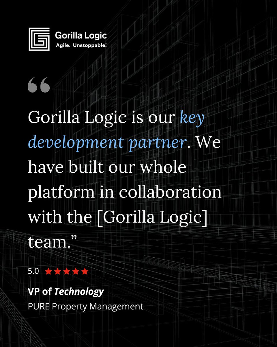 Gorilla Logic partnered with PURE to build a scalable, high-quality property management platform, providing:

✅ Deep software architecture expertise
✅ High responsiveness
✅ Proven on-time delivery

PURE isn’t alone—read more client reviews on Clutch: clutch.co/profile/gorill…
