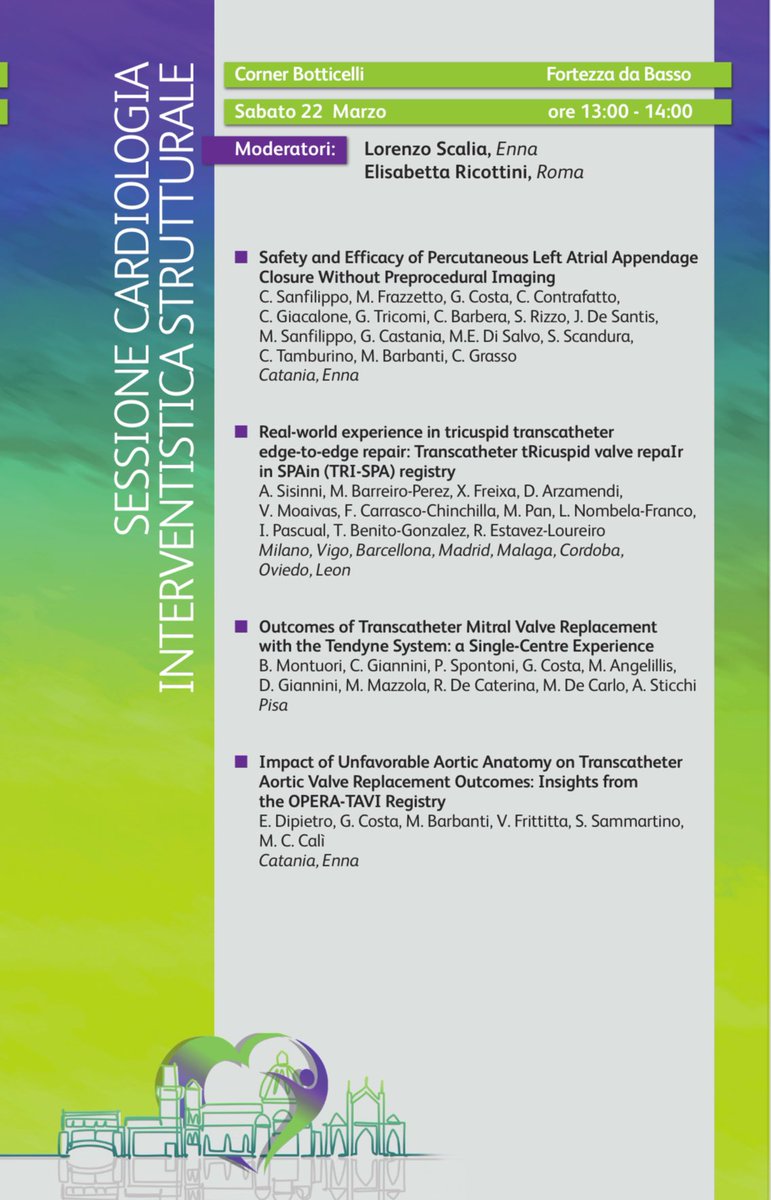 📌📊I’m proud to be part of the Scientific Committee for #CCC2025 once again this year. It’s truly an honor to moderate two sessions alongside amazing colleagues and friends.

📅🖌️We look forward to welcoming you to 42nd edition of Conoscere e Curare il Cuore, 20-23 March 2025