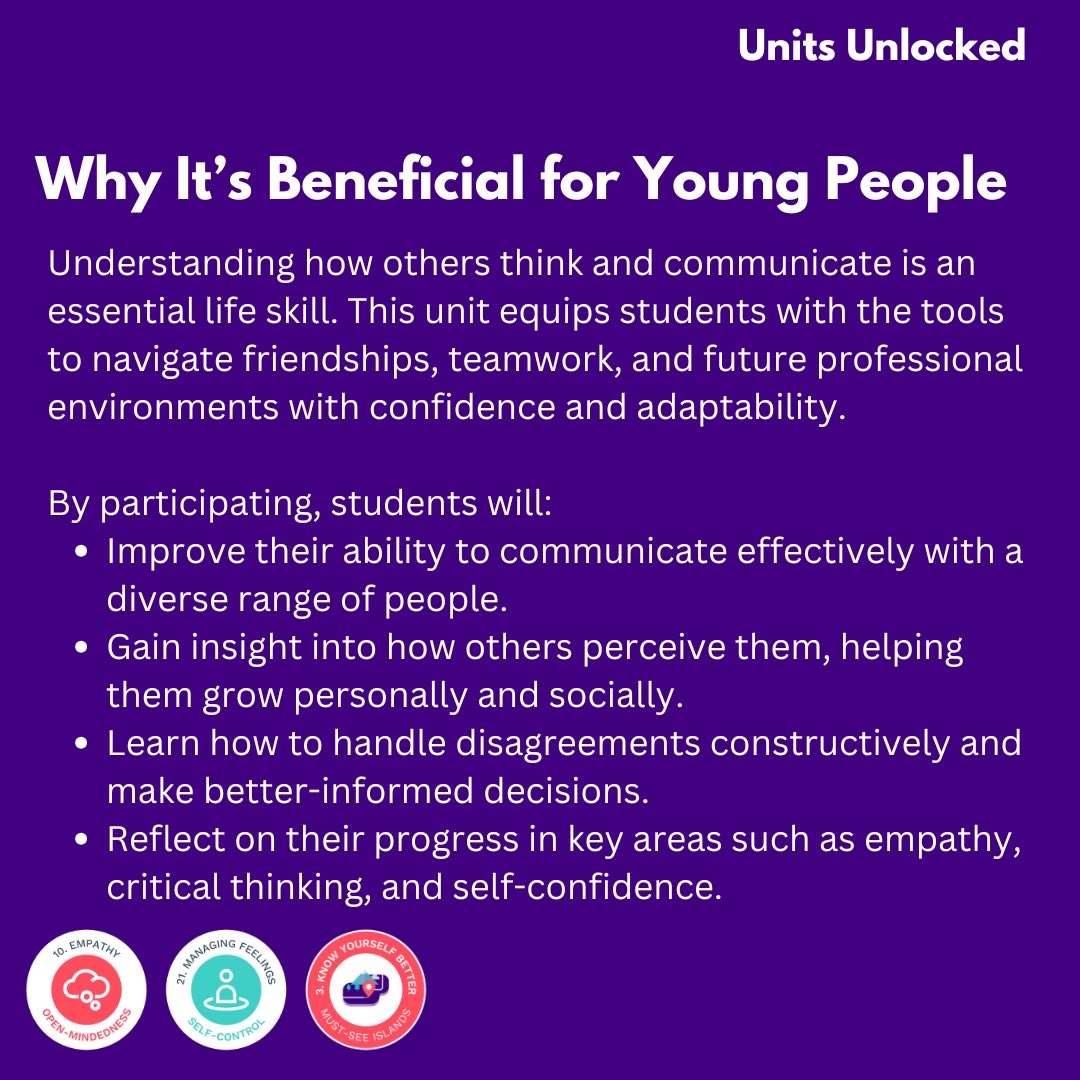 📢 Empower Your Students with Persona Life Skills! 🌟

Unit 3: Know Yourself Better builds Empathy, Managing Feelings and more, boosting confidence &amp; decision-making. 🎯

Learn more: persona-life.com #LifeSkills #SEL