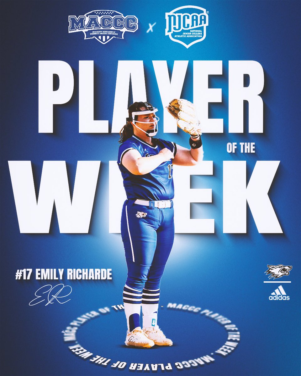colinathletics's tweet photo. Congrats to Emily Richarde who has been named MACCC and NJCAA Pitcher of the Week! Richarde had three wins, two over ranked opponents, and pitched a perfect game against Meridian. Richarde struck out nine of 21 batters she faced against Meridian! #BackThePack https://t.co/n5GSTqV7Ze