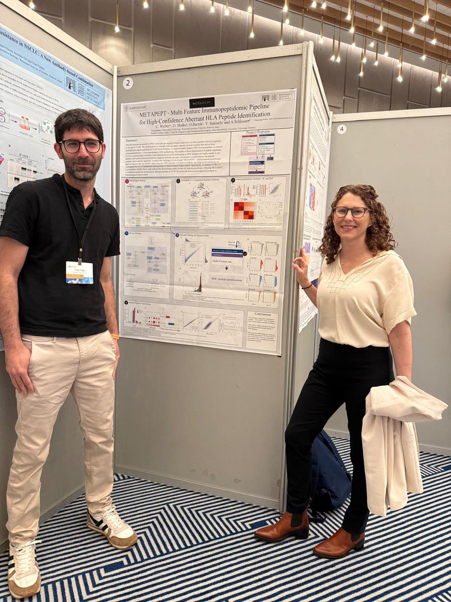 Chen Weller (@chen_weller) on Twitter photo It was an exciting conference at Athens #MICC2025 where I presented a poster (highlighting our immunopeptidomic analysis pipeline) and got a picture with my mentor <a href="/samuels_yardena/">yardena samuels</a>! It was an exciting conference at Athens #MICC2025 where I presented a poster (highlighting our immunopeptidomic analysis pipeline) and got a picture with my mentor <a href="/samuels_yardena/">yardena samuels</a>!