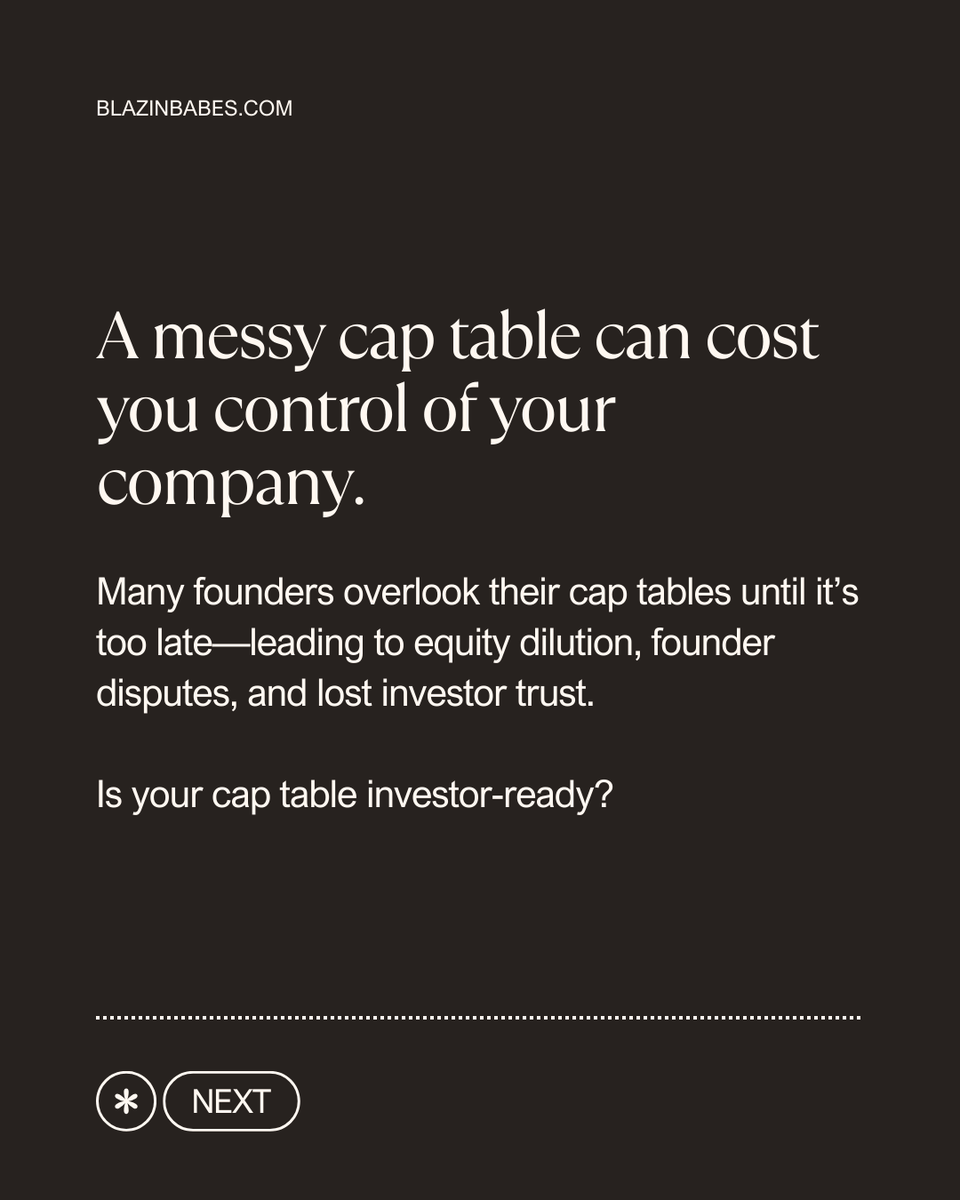 BlazinBabesOrg's tweet image. Join us TOMORROW NIGHT for an exclusive session on Cap Table Management for Startup Founders and learn how to protect your equity and avoid costly pitfalls.

📅 March 13 | 7 PM CST
🔗 blazinbabes.com/meetups

#CapTableManagement #FounderEquity #StartupSuccess