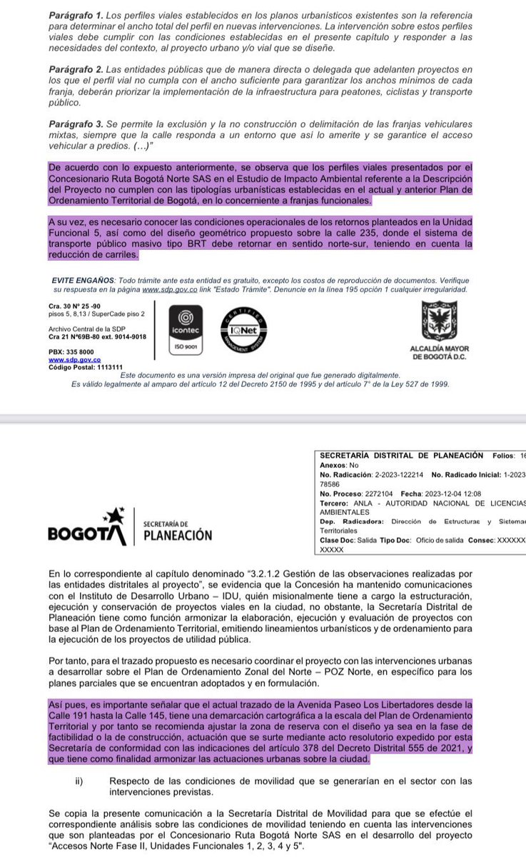 Danielbricen's tweet photo. Esta fue la solicitud que radicó el entonces gobierno de Claudia López ante el ANLA diciendo que el proyecto de la extensión de la Autopista Norte no cumplía con su POT.

Claudia López le reclama al gobierno Petro por la obra, cuando ella misma lo ayudó a hundir. https://t.co/gcT6fCAk5Q