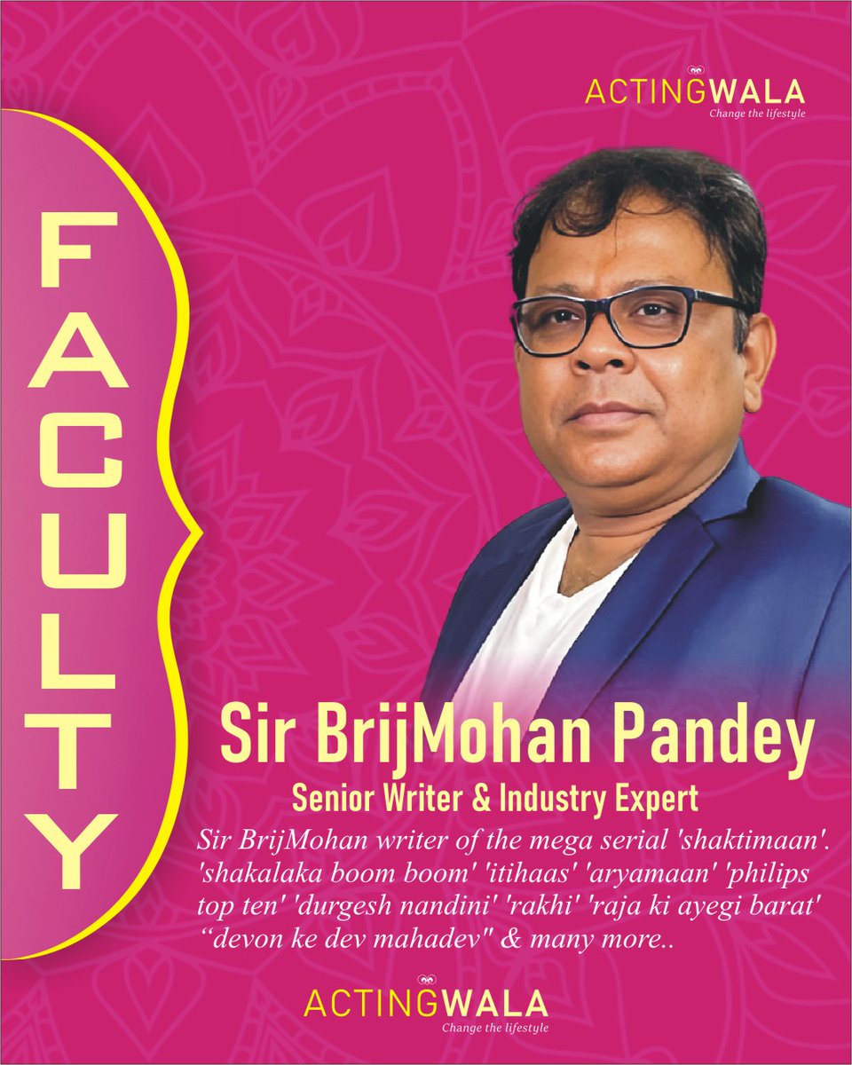 ActingWala's tweet photo. Senior Writer Sir BrijMohan Pandey is a Faculty of ActingWala https://t.co/PRSBKkoYoQ